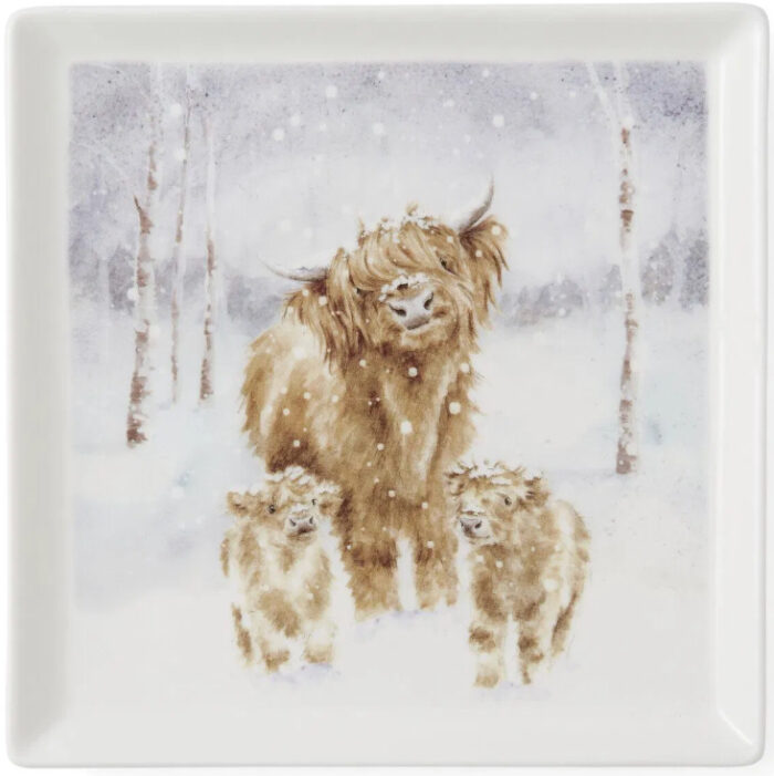 Wrendale Teller Quadratisch A Highland Christmas