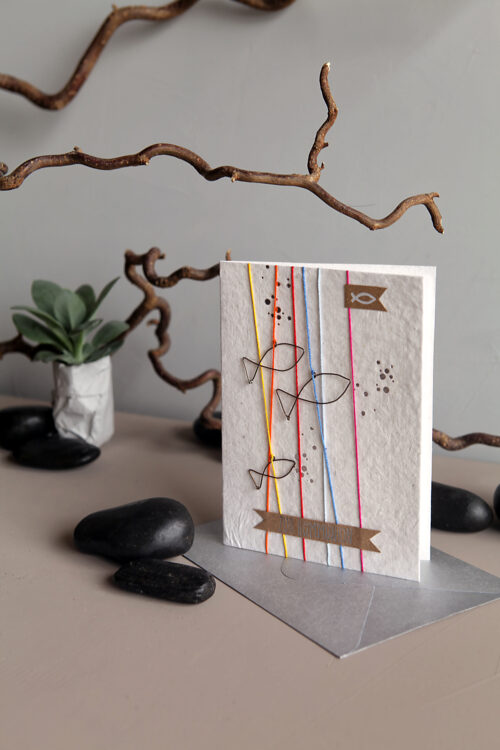 Kommunion Karte Fische good old friends