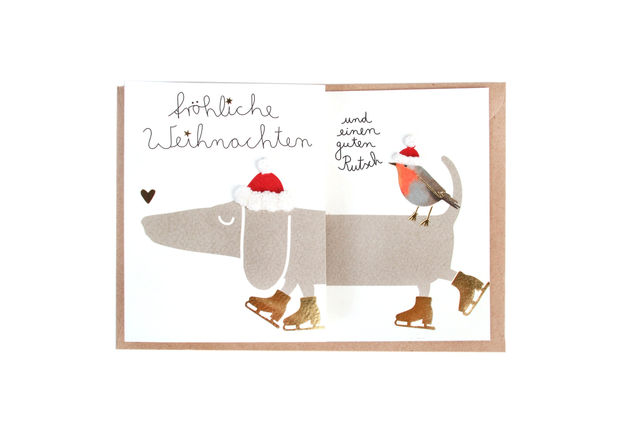 Winter Dackelkarte Karte good old friends – Bild 3